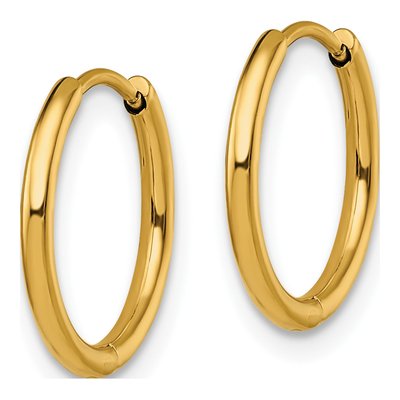 Stainless Steel 15mm Huggie Hoop Earrings – view 3
