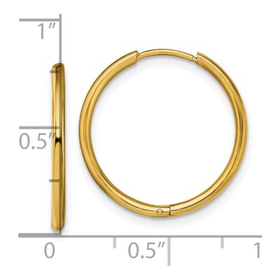 Stainless Steel 19mm IP Huggie Hoop Earrings – view 5