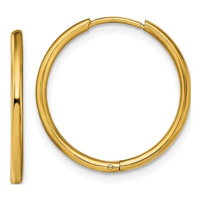 Stainless Steel 19mm IP Huggie Hoop Earrings