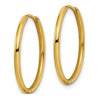 Stainless Steel 21mm IP Huggie Hoop Earrings – view 3