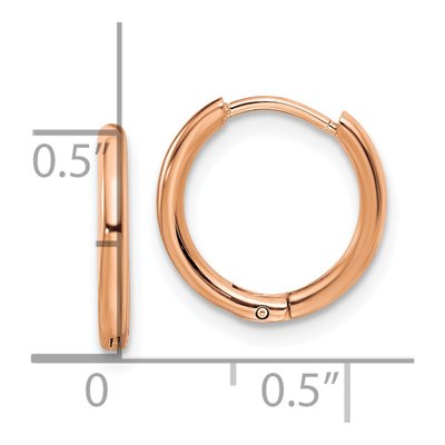 Stainless Steel 12mm IP Huggie Hoop Earrings – view 5