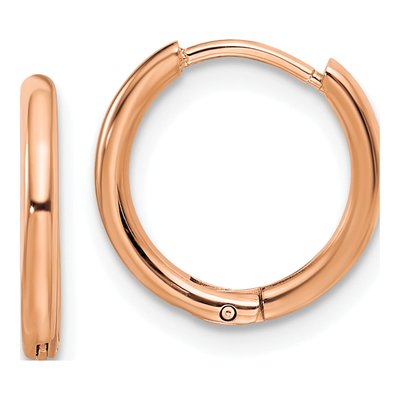 Stainless Steel 12mm IP Huggie Hoop Earrings