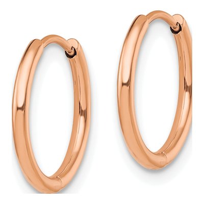 Stainless Steel 14mm IP Huggie Hoop Earrings – view 3