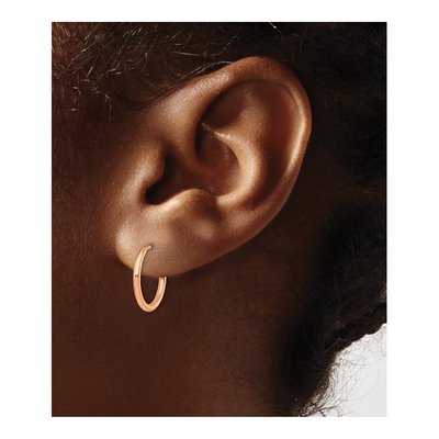 Stainless Steel 14mm IP Huggie Hoop Earrings – view 4