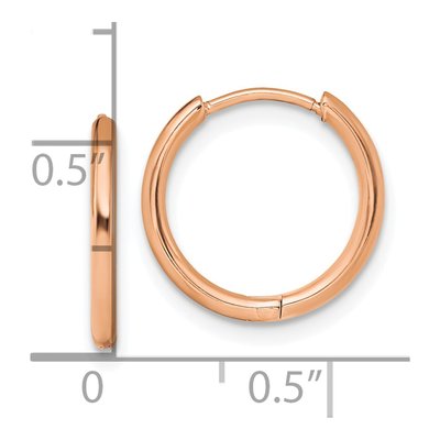 Stainless Steel 14mm IP Huggie Hoop Earrings – view 5