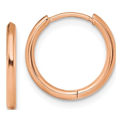 Stainless Steel 14mm IP Huggie Hoop Earrings