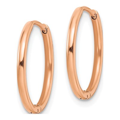Stainless Steel 17mm IP Huggie Hoop Earrings – view 3