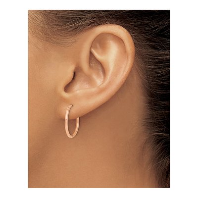 Stainless Steel 19mm IP Huggie Hoop Earrings – view 4