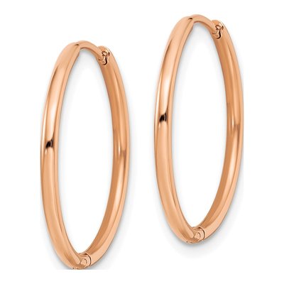 Stainless Steel 21mm IP Huggie Hoop Earrings – view 3