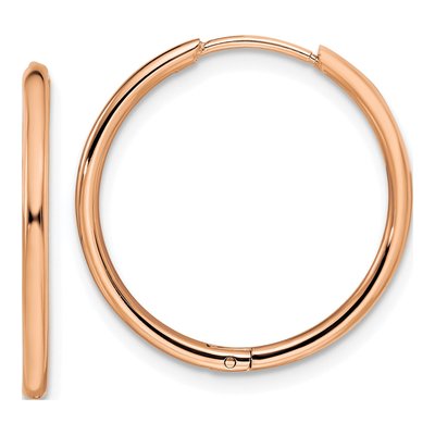 Stainless Steel 21mm IP Huggie Hoop Earrings