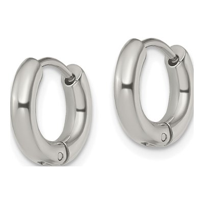 Stainless Steel 13mm Huggie Hoop Earrings – view 3