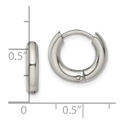 Stainless Steel 13mm Huggie Hoop Earrings – view 5
