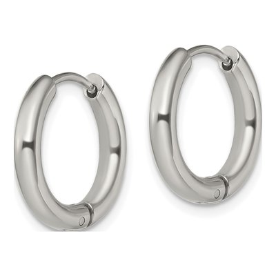 Stainless Steel 17mm Huggie Hoop Earrings – view 3