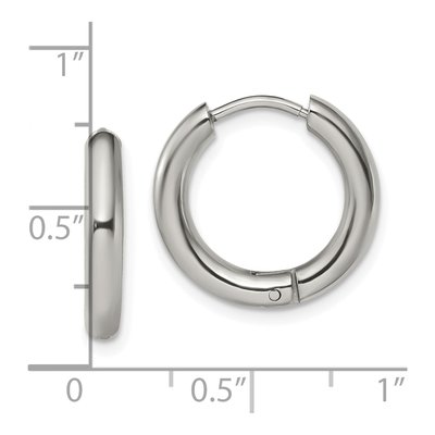 Stainless Steel 17mm Huggie Hoop Earrings – view 5