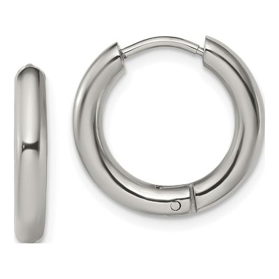 Stainless Steel 17mm Huggie Hoop Earrings