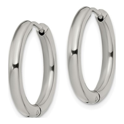 Stainless Steel 21mm Huggie Hoop Earrings – view 3