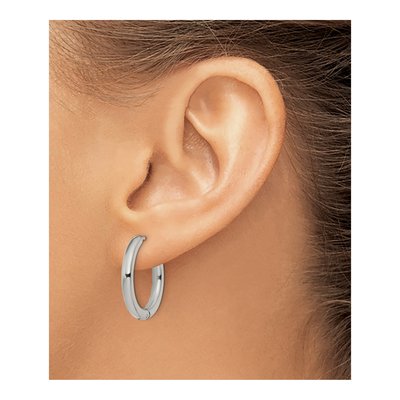 Stainless Steel 21mm Huggie Hoop Earrings – view 4