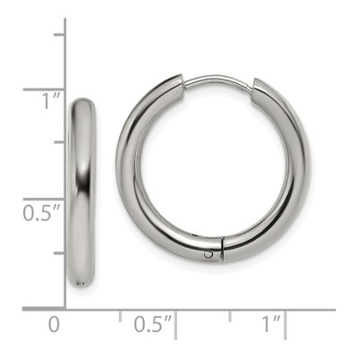 Stainless Steel 21mm Huggie Hoop Earrings – view 5