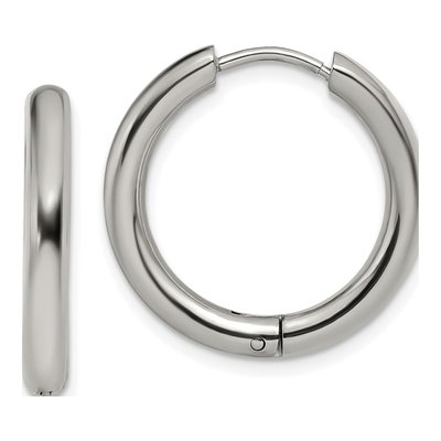 Stainless Steel 21mm Huggie Hoop Earrings