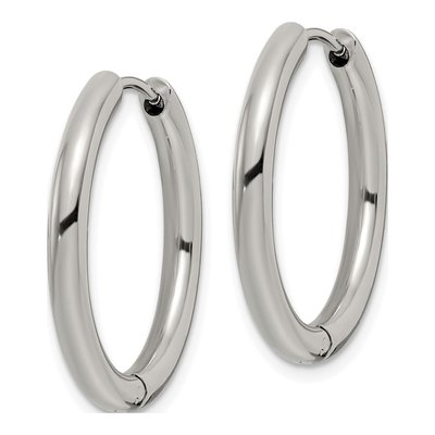 Stainless Steel 25mm Huggie Hoop Earrings – view 3
