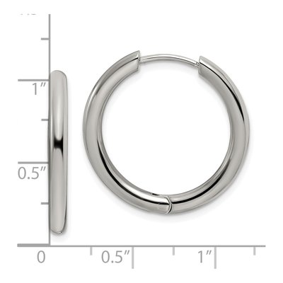 Stainless Steel 25mm Huggie Hoop Earrings – view 5