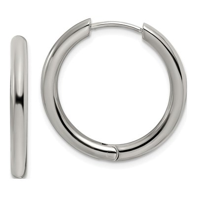 Stainless Steel 25mm Huggie Hoop Earrings