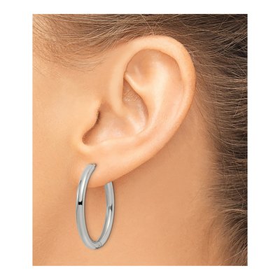 Stainless Steel 30mm Huggie Hoop Earrings – view 4