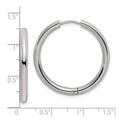 Stainless Steel 30mm Huggie Hoop Earrings – view 5