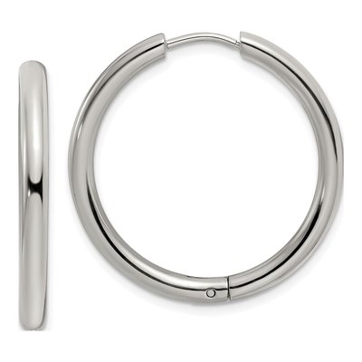 Stainless Steel 30mm Huggie Hoop Earrings