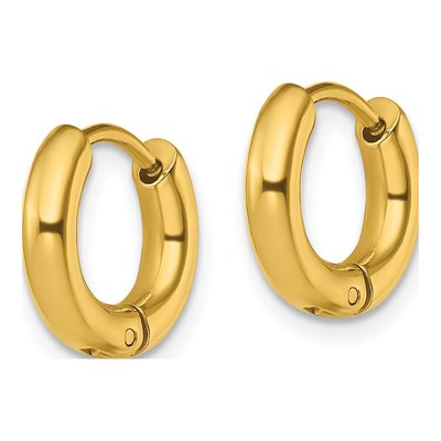 Stainless Steel 12mm IP Huggie Hoop Earrings – view 3