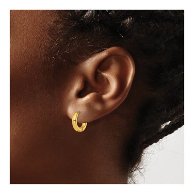 Stainless Steel 12mm IP Huggie Hoop Earrings – view 4