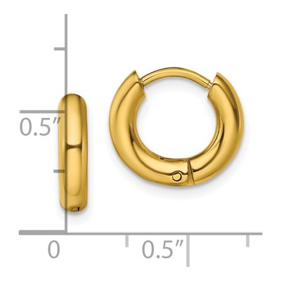 Stainless Steel 12mm IP Huggie Hoop Earrings – view 5