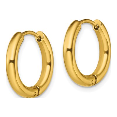 Stainless Steel 17mm IP Huggie Hoop Earrings – view 3