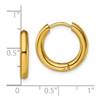 Stainless Steel 17mm IP Huggie Hoop Earrings – view 5