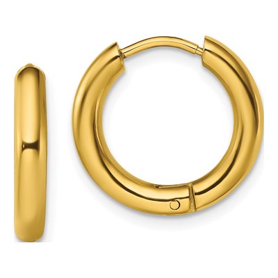 Stainless Steel 17mm IP Huggie Hoop Earrings