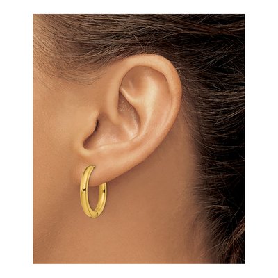 Chisel Steel Gold-Tone Hinged Hoop Earrings – view 4