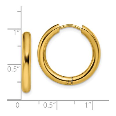 Chisel Steel Gold-Tone Hinged Hoop Earrings – view 5