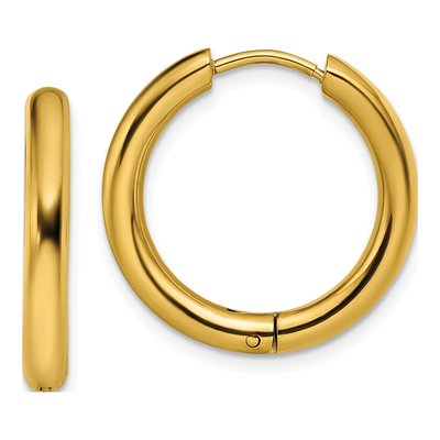Stainless Steel 21mm Huggie Hoop Earrings