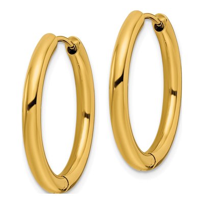 Stainless Steel 25mm IP Huggie Hoop Earrings – view 3