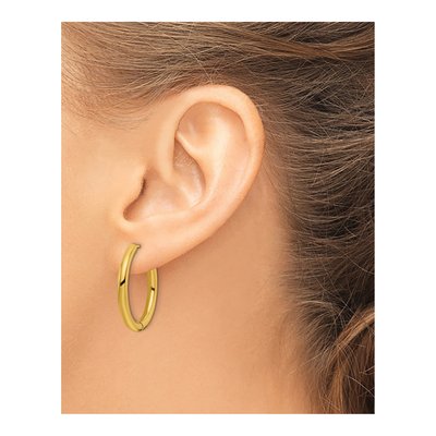 Stainless Steel 25mm IP Huggie Hoop Earrings – view 4