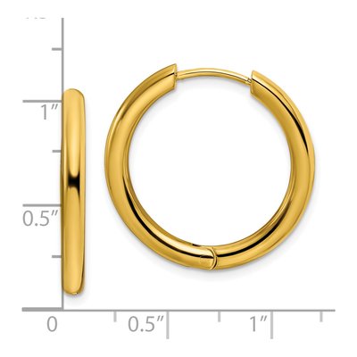 Stainless Steel 25mm IP Huggie Hoop Earrings – view 5