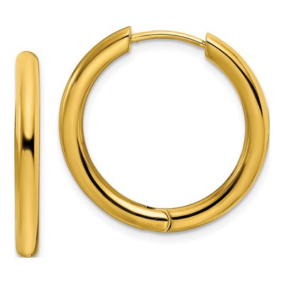 Stainless Steel 25mm IP Huggie Hoop Earrings