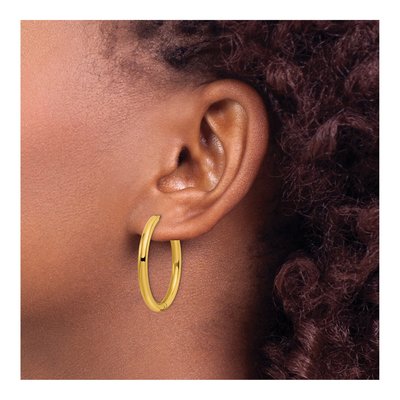 Stainless Steel 30mm IP Huggie Hoop Earrings – view 4