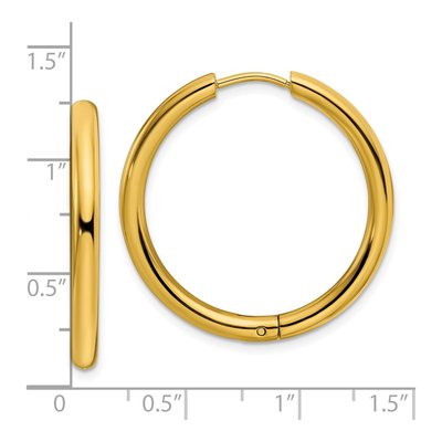 Stainless Steel 30mm IP Huggie Hoop Earrings – view 5