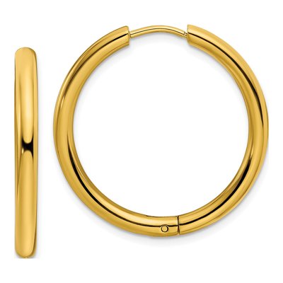 Stainless Steel 30mm IP Huggie Hoop Earrings
