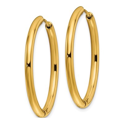 Stainless Steel 35mm Huggie Hoop Earrings – view 3