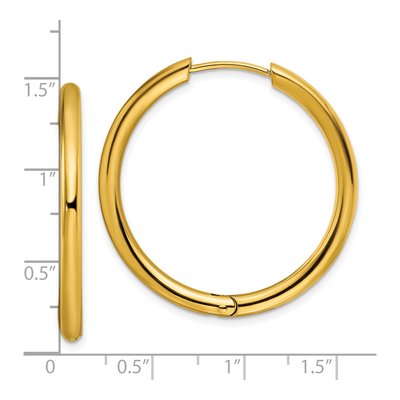 Stainless Steel 35mm Huggie Hoop Earrings – view 5