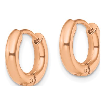 Stainless Steel 12mm IP Huggie Hoop Earrings – view 3