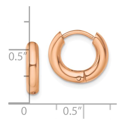 Stainless Steel 12mm IP Huggie Hoop Earrings – view 5