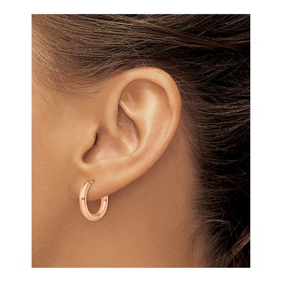 Chisel Rose IP-Plated Steel Hinged Hoop Earrings – view 4